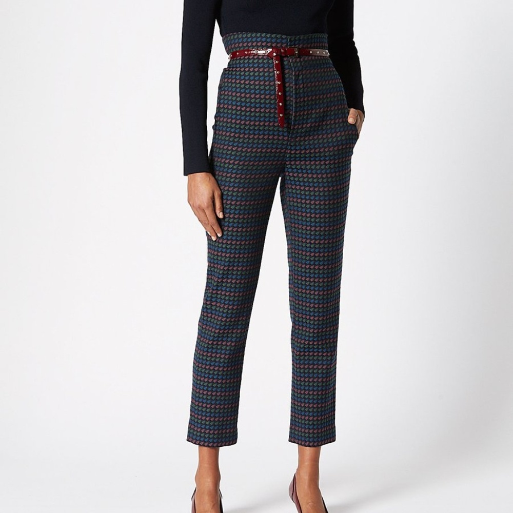 SCANLAN & THEODORE Stripe High Waist Pants - NEW - US 2 / XS / AU 6